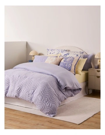 Nola Quilted Quilt Cover Set in Lilac
