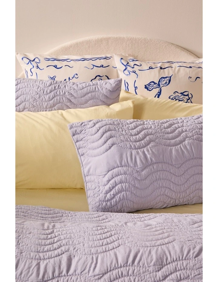Nola Quilted Quilt Cover Set in Lilac image 2