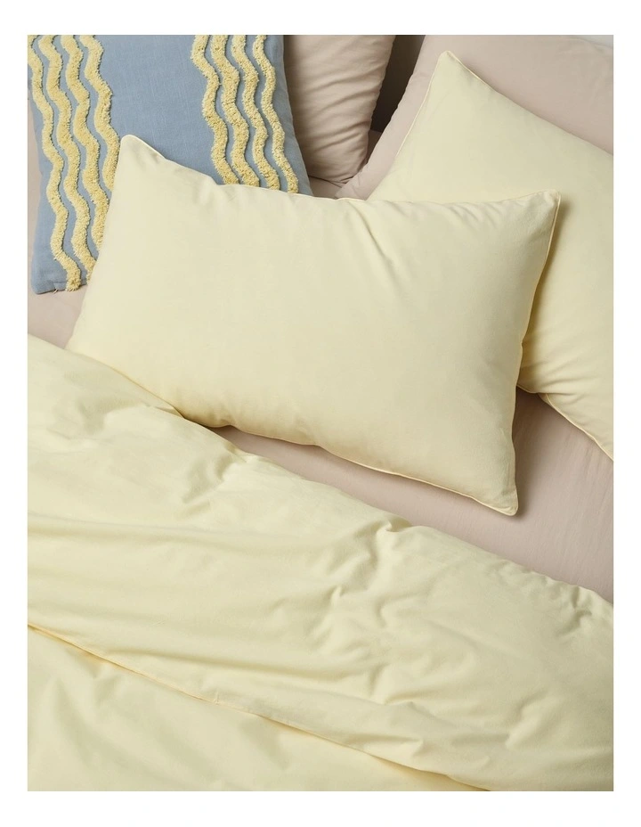Stonewashed Cotton Quilt Cover Set in Lemon image 2