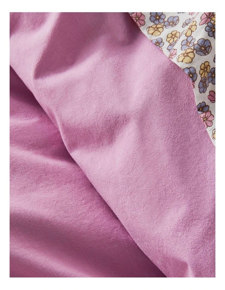 Stonewashed Cotton Quilt Cover Set in Magenta image 3