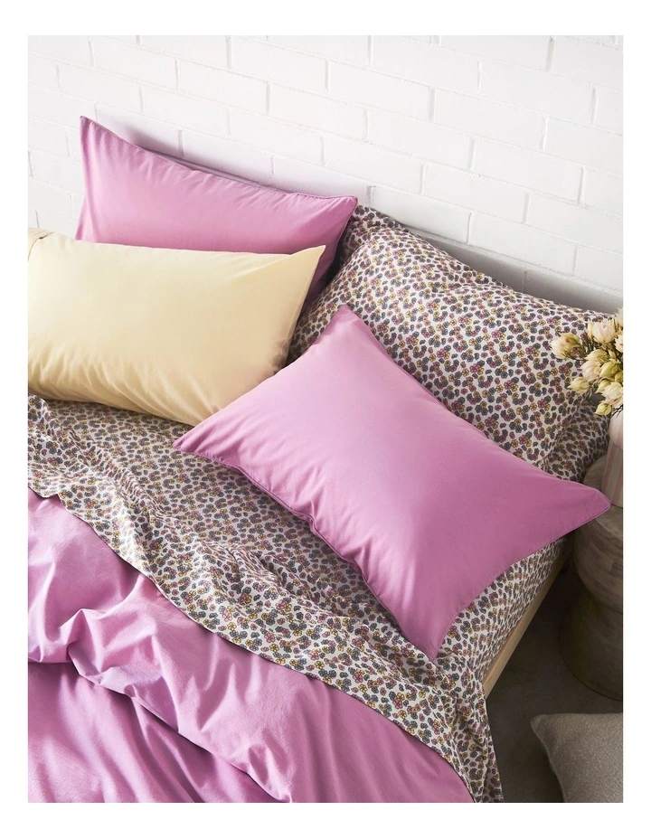 Stonewashed Cotton Quilt Cover Set in Magenta image 5