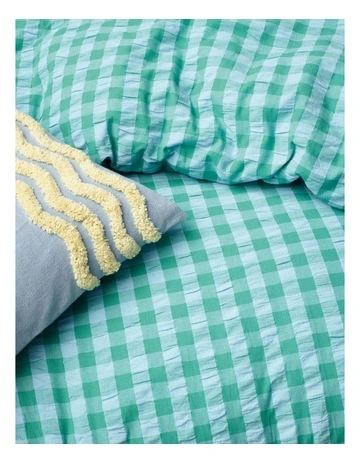 Marley Cotton Seersucker Quilt Cover Set in Marine