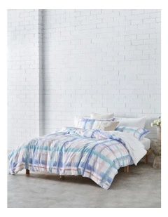 Super Soft Microfibre Quilt Cover Set in Purple Check