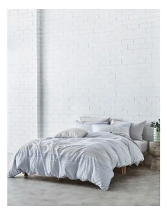 Super Soft Microfibre Quilt Cover Set in Grey Geo