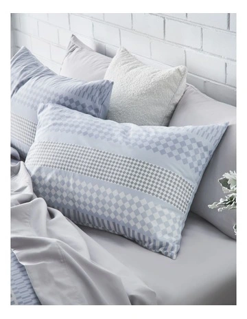 Super Soft Microfibre Quilt Cover Set in Grey Geo