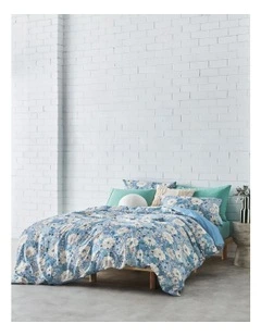 Super Soft Microfibre Quilt Cover Set in Blue Floral