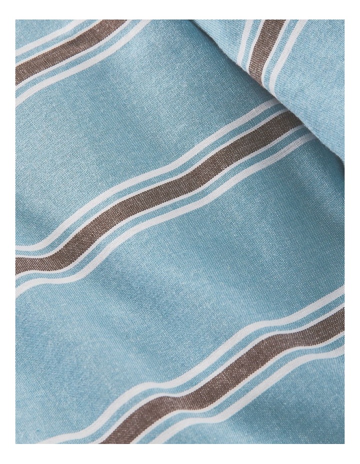 Arlo Yarn Dyed Cotton Quilt Cover Set in Lagoon Stripe image 3