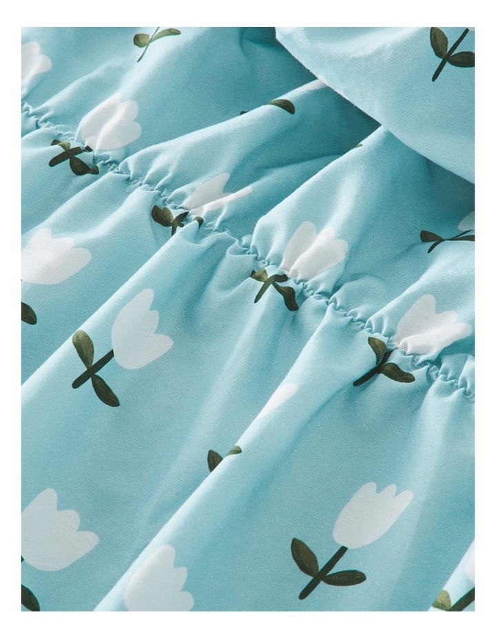 Pia Ruched Cotton Quilt Cover Set in Sky image 3