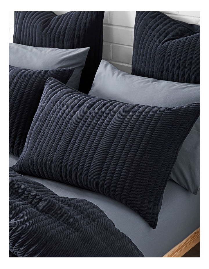 Connie Quilted Corduroy Quilt Cover Set in Ink image 2