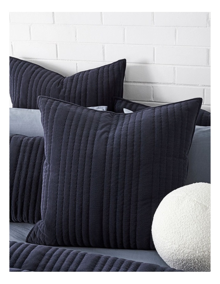 Connie Quilted Corduroy Quilt Cover Set in Ink image 3
