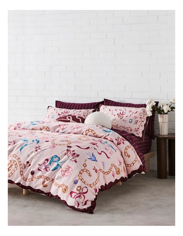 Charmed Cotton Sateen Quilt Cover Set in Soft Pink image 1