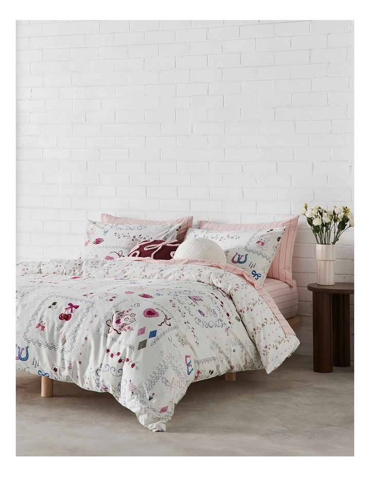 Keepsake Cotton Quilt Cover Set in Vanilla image 1