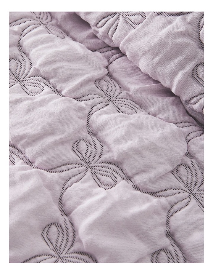 Fran Quilted Bow Quilt Cover Set in Lilac image 3