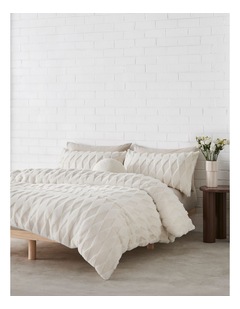 Teddy Faux Fur Quilt Cover Set in Vanilla