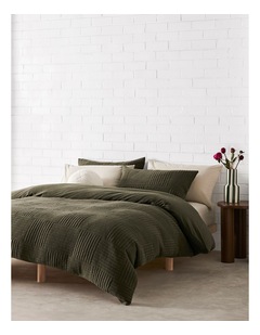 Rumi Jersey Quilt Cover Set in Olive Marle