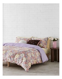 Super Soft Microfibre Quilt Cover Set in Peach Floral