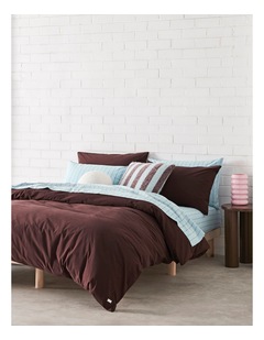 Stonewashed Cotton Quilt Cover Set in Bitter Chocolate