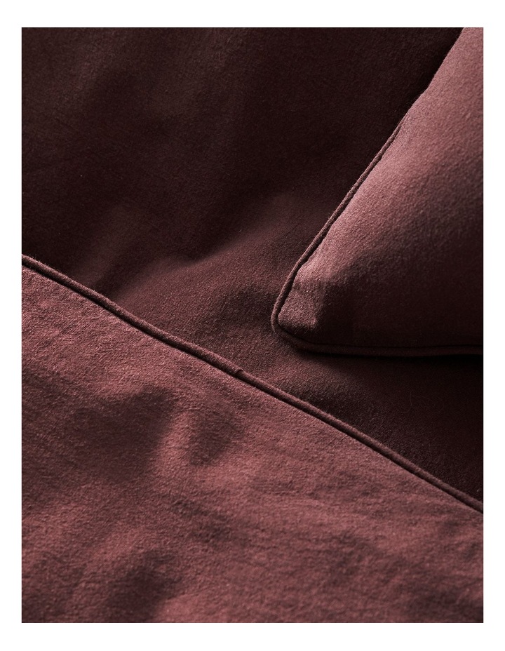 Stonewashed Cotton Quilt Cover Set in Bitter Chocolate image 3