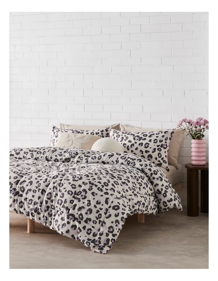 Mila Comforter Set in Lilac Leopard image 1