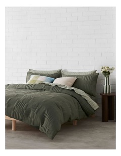 Hunter Quilted Quilt Cover Set in Olive