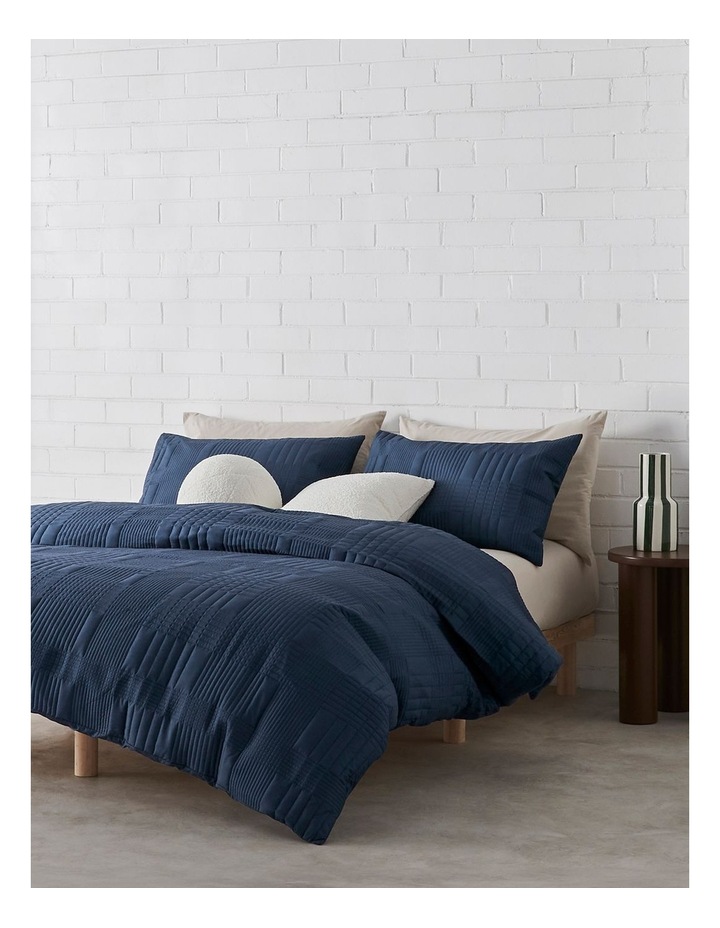 Hunter Quilted Quilt Cover Set in Dark Denim image 1