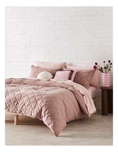 Sadie Quilt Cover Set in Pink Marle