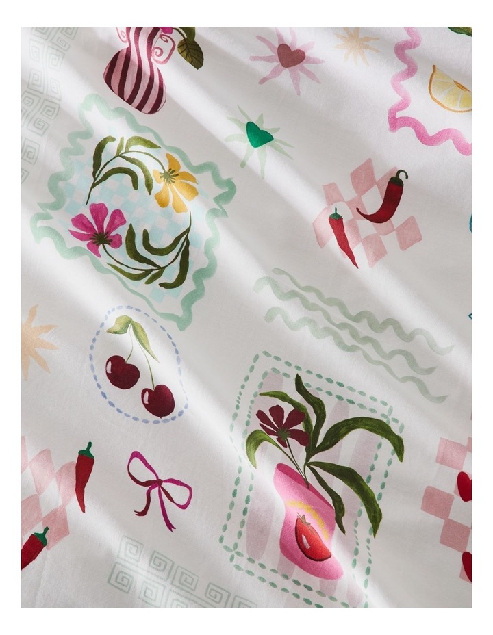 Summer Icon Cotton Sateen Quilt Cover Set in Pink image 3