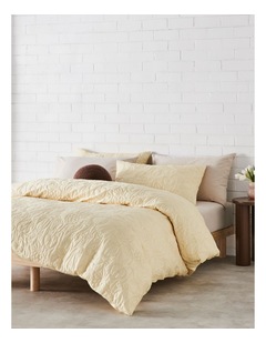 Paloma Quilted Quilt Cover Set in Lemon