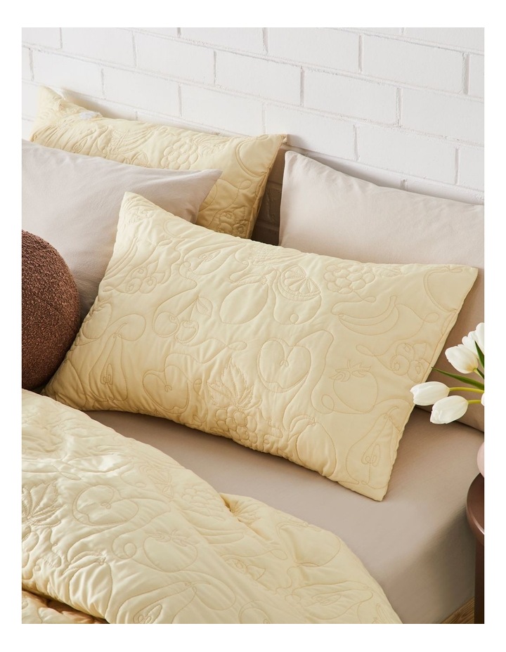 Paloma Quilted Quilt Cover Set in Lemon image 3