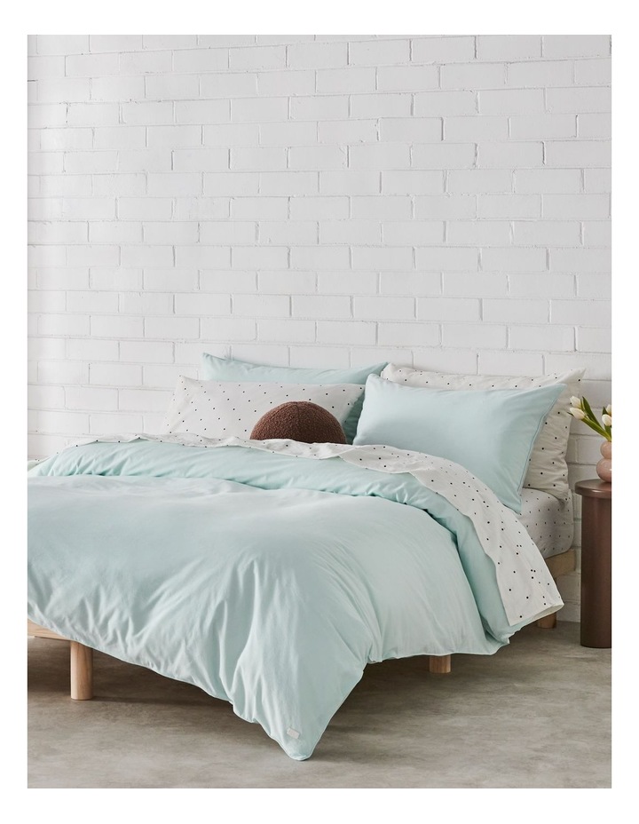 Stonewashed Cotton Quilt Cover Set in Saltwater image 1