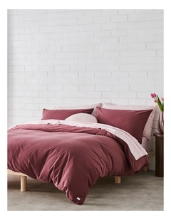 Stonewashed Cotton Quilt Cover Set in Wild Fig