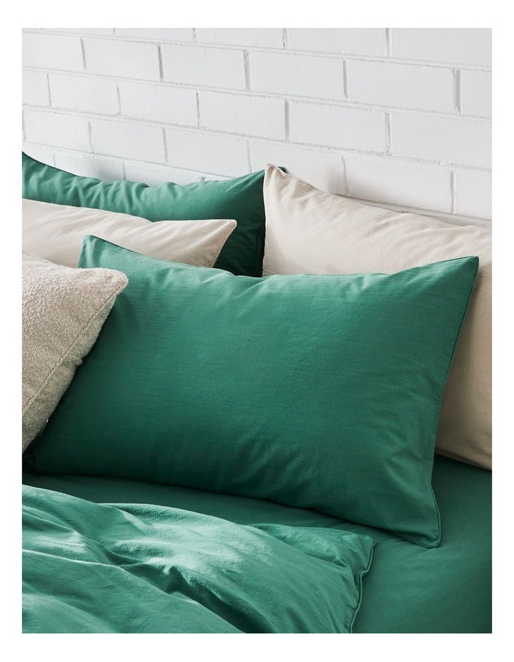 Stonewashed Cotton Quilt Cover Set in Emerald image 2