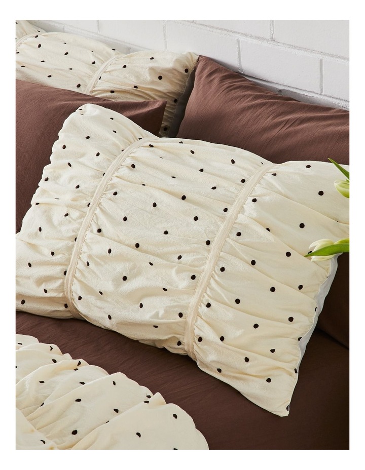 Frankie Ruched Cotton Emroidered Quilt Cover Set in Lemon image 2