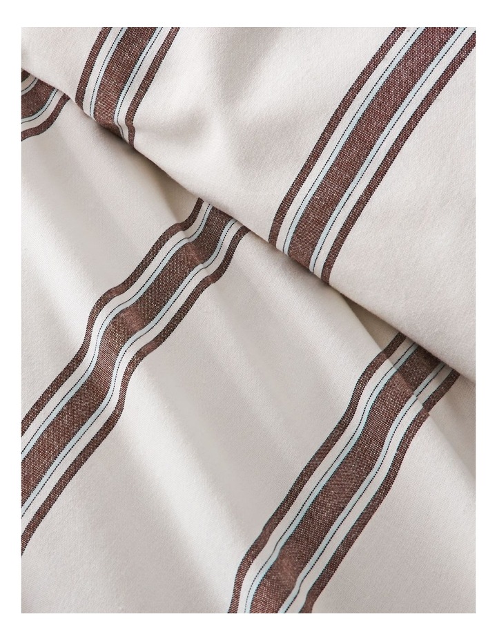Arlo Yarn Dyed Cotton Quilt Cover Set in Chocolate Stripe image 3