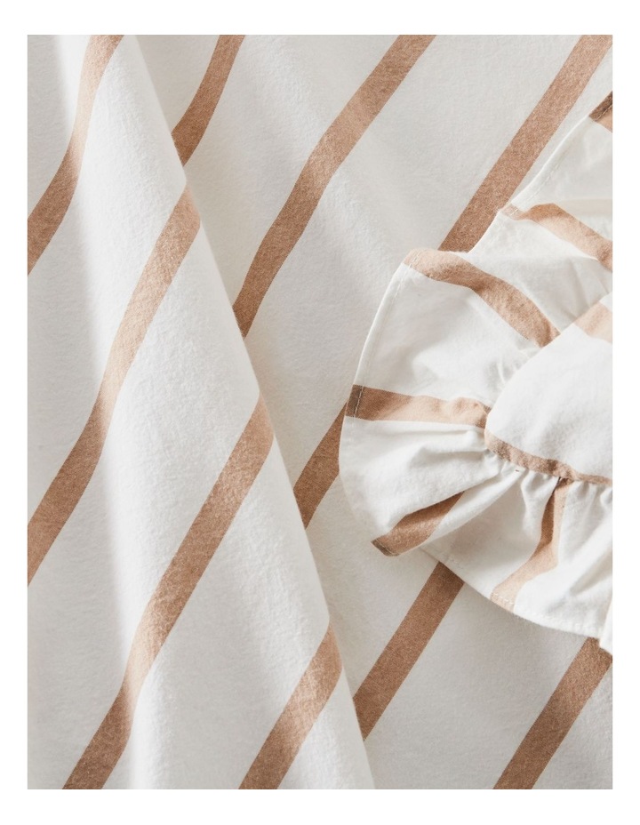 Darcy Stripe Yarn Dyed Cotton Ruffle Quilt Cover Set in Caramel image 3