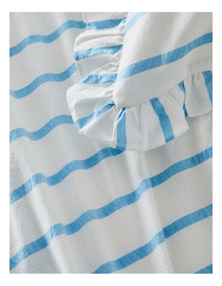 Darcy Stripe Yarn Dyed Cotton Ruffle Quilt Cover Set in Sky image 3