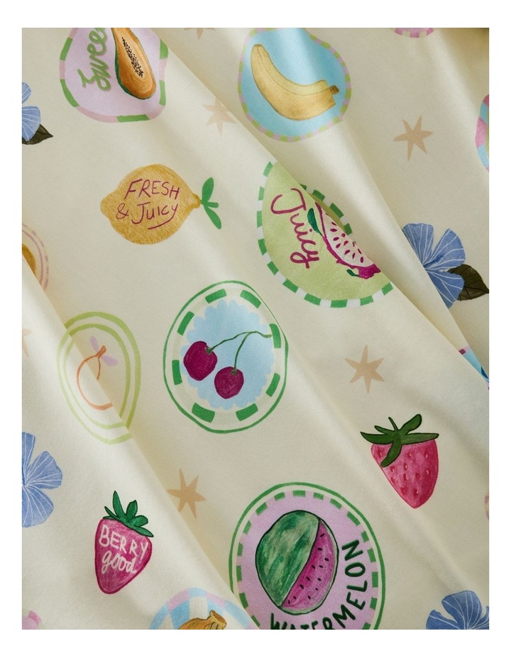 Fruity Stickers Cotton Sateen Quilt Cover Set in Lemon image 3