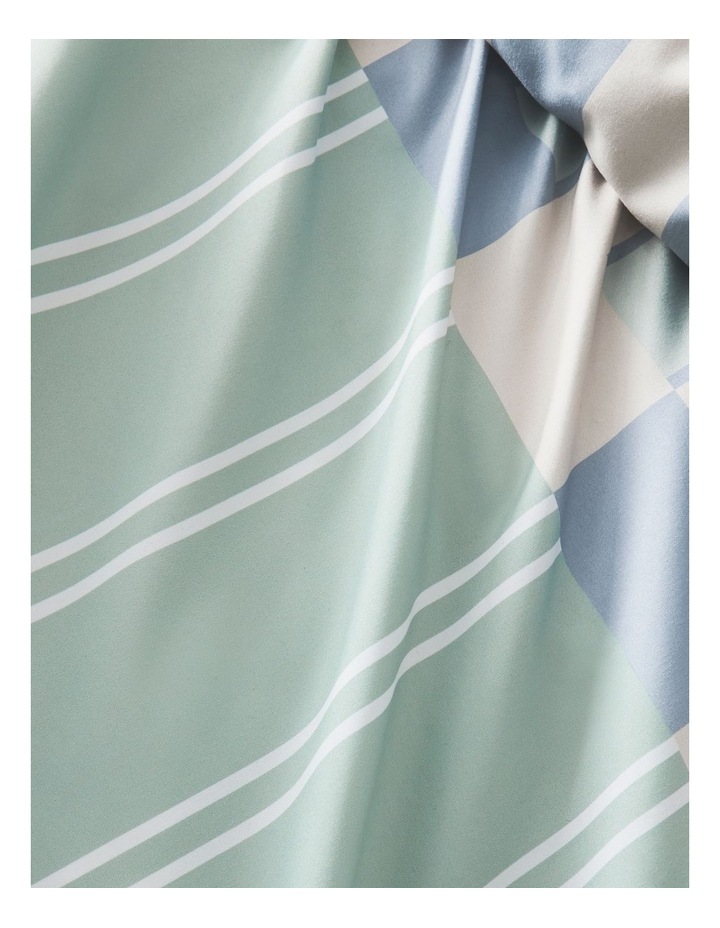 Super Soft Microfibre Quilt Cover Set in Green and Blue Stripe image 3