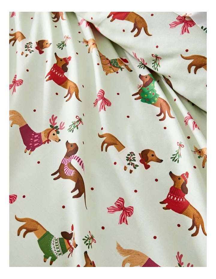 Christmas Dogs Cotton Sateen Quilt Cover Set in Soft Green image 3