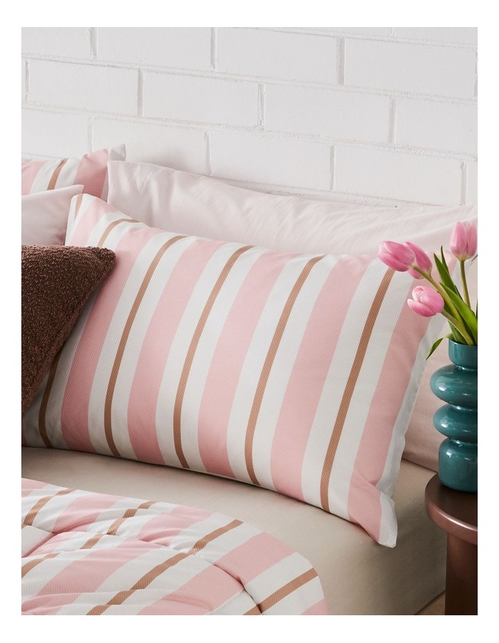 Bailey Comforter Set in Pink and Caramel Stripe image 2