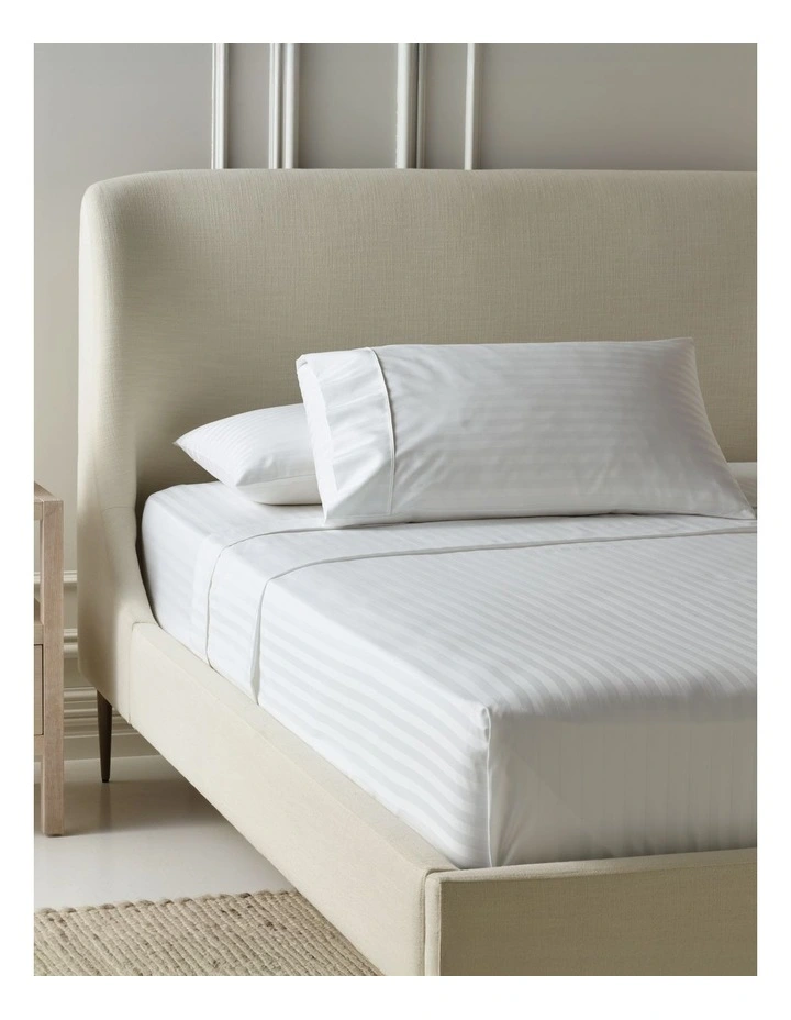Hotel Collection 500TC Cotton Jacquard Sheet Set in White image 1