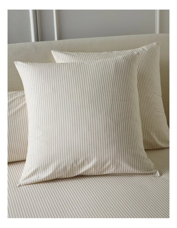 Printed Cotton Sheet Set in Natural Stripe image 3