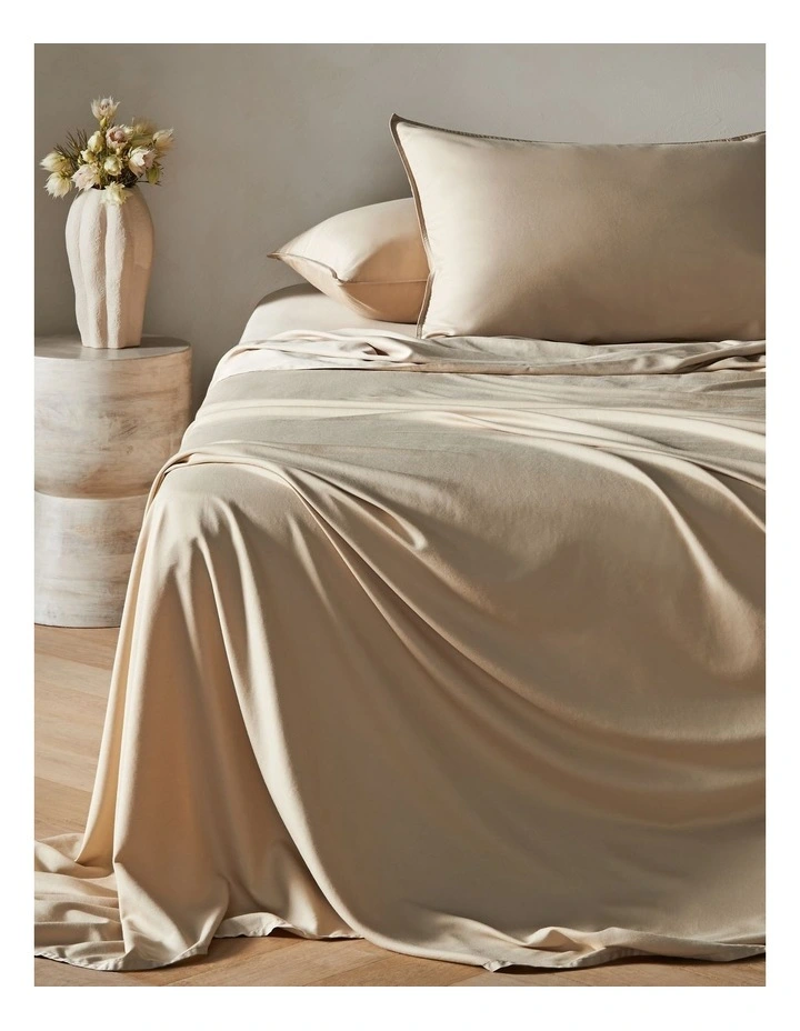 Palm Cove Washed Bamboo Cotton Sheet Set in Dune image 1