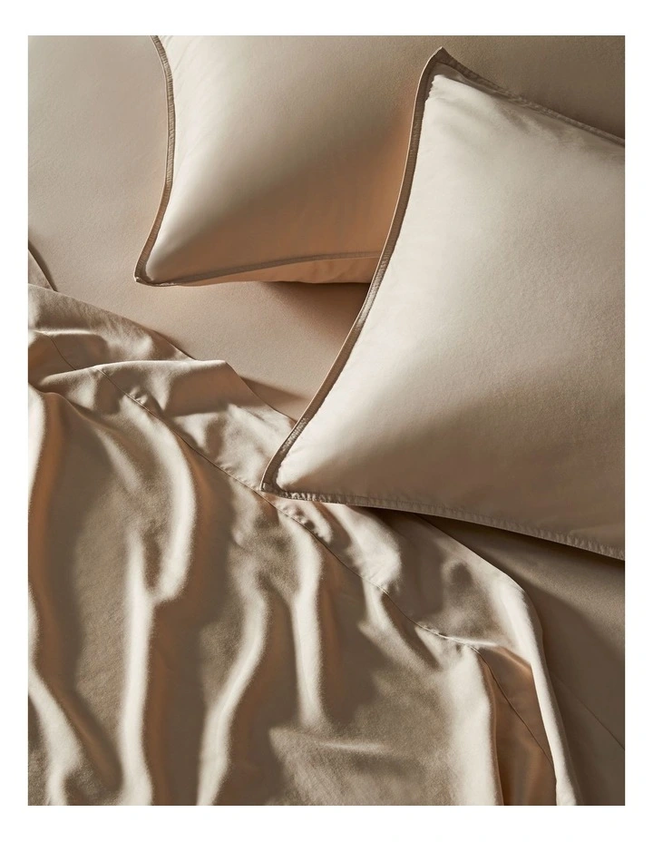 Palm Cove Washed Bamboo Cotton Sheet Set in Dune image 2