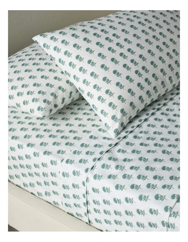 Printed Cotton Sheet Set in Woodblock image 2