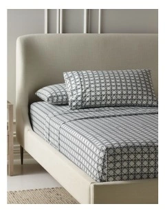 Printed Cotton Sheet Set in Bamboo Lattice