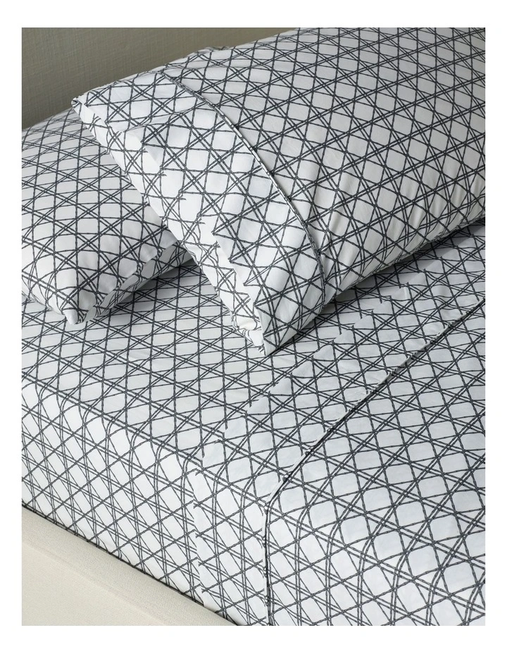 Printed Cotton Sheet Set in Bamboo Lattice image 2