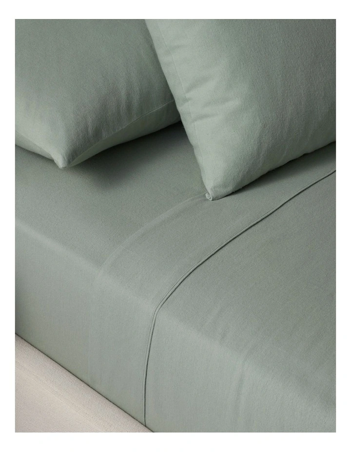 Cotton Flannelette Sheet Set in Sage image 2