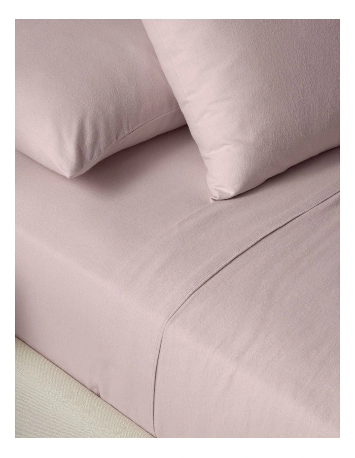 Cotton Flannelette Sheet Set in Pink image 2
