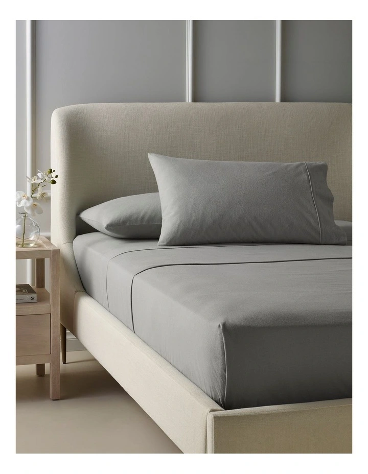 Cotton Flannelette Sheet Separates in Silver image 1